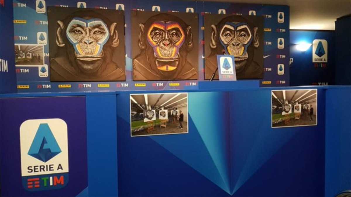Serie A used monkey paintings as part of an anti-racism campaign