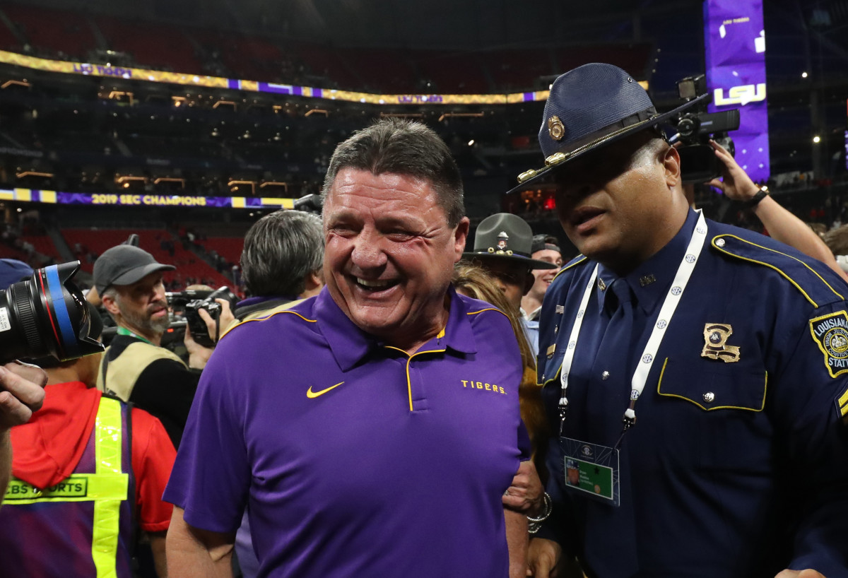 LSU Coach Ed Orgeron Named Eddie Robinson Coach of the Year Sports