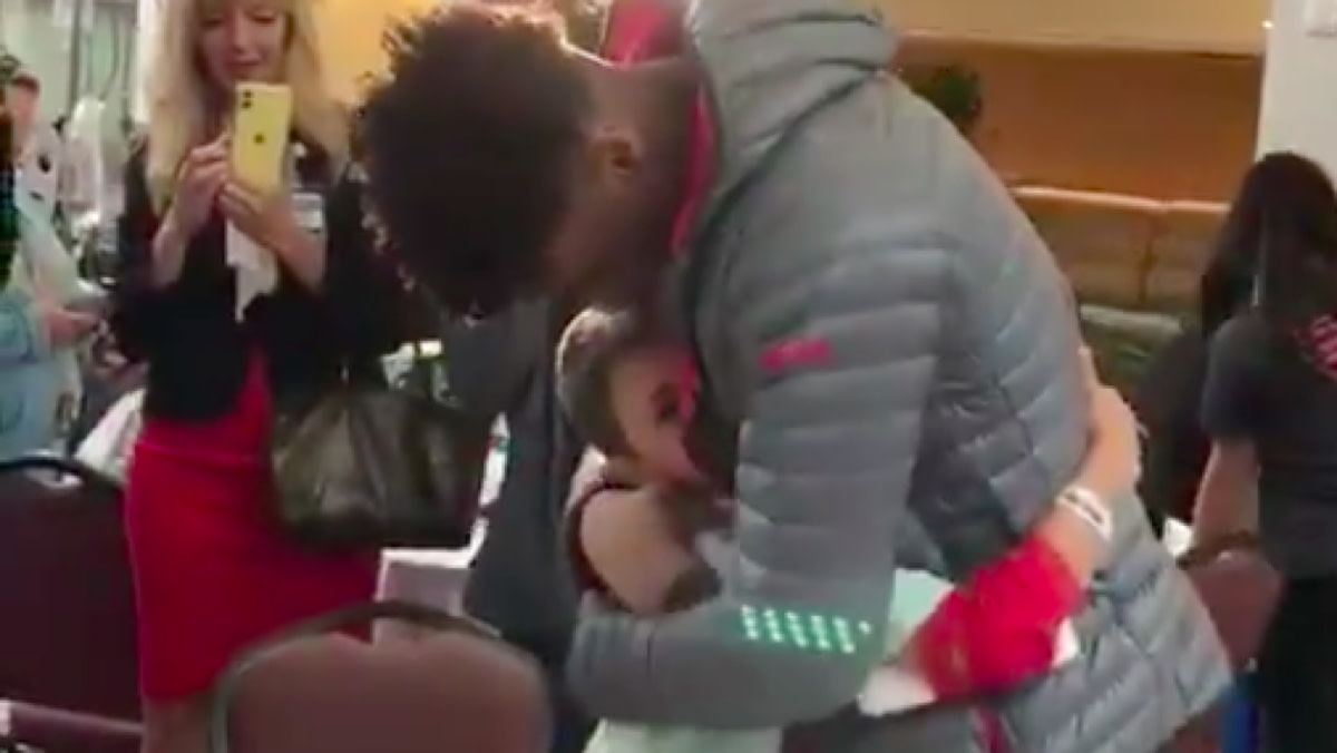 Michael Thomas surprised a fan at a hospital with a race car on Christmas Eve.