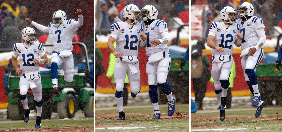 Andrew Luck and Jacoby Brissett