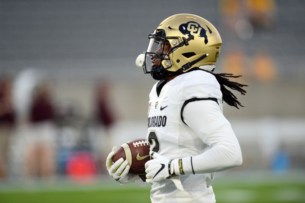 Colorado Buffaloes wide receiver Laviska Shenault Jr. (2) warms up prior to the game against the Arizona State Sun Devils at Sun Devil Stadium.