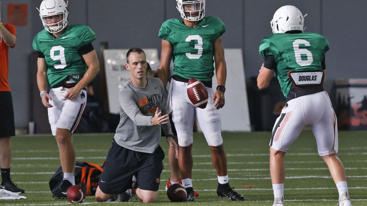 Sean Gleeson was only at Oklahoma State for one-year but now will go back home to New Jersey to call plays at Rutgers.