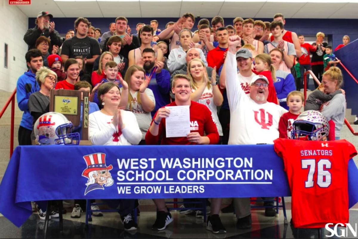 When Caleb Murphy signed his National Letter of Intent to go to Indiana, he did it at his high school so everyone could enjoy the moment with him. (Photos courtesy of Samantha Nance)