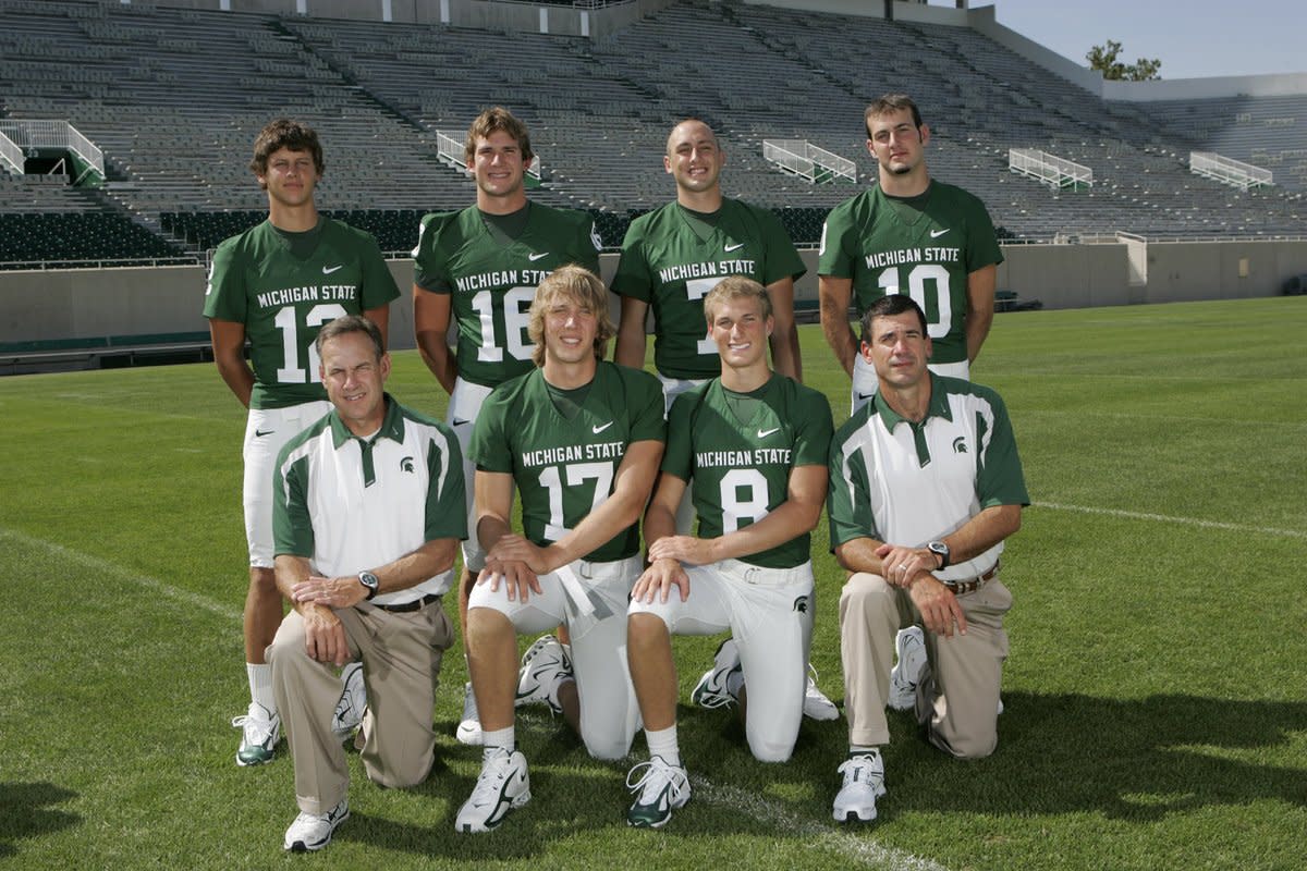 Before they competed in the Super Bowl, Nick Foles and Brian Hoyer were at MSU together.  (PHOTO:  MSU SID)