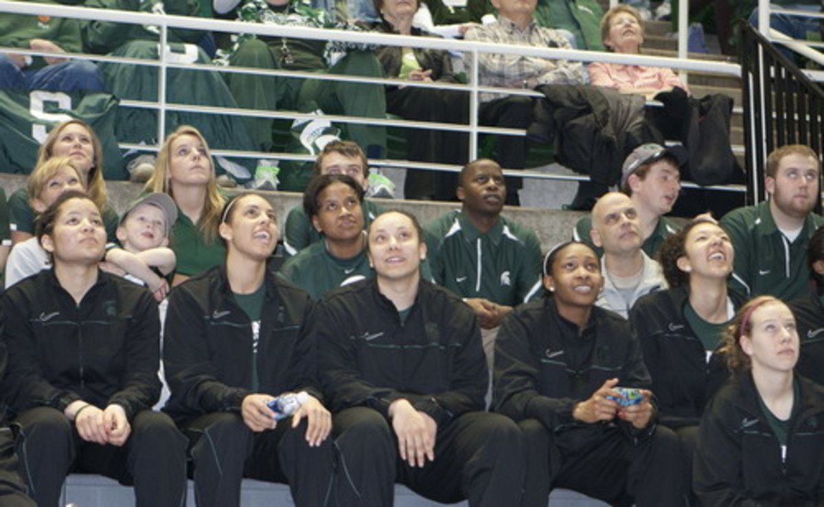 The Spartans awaited their see and placement last night at the Breslin. Photo courtesy of Geordon Portice.