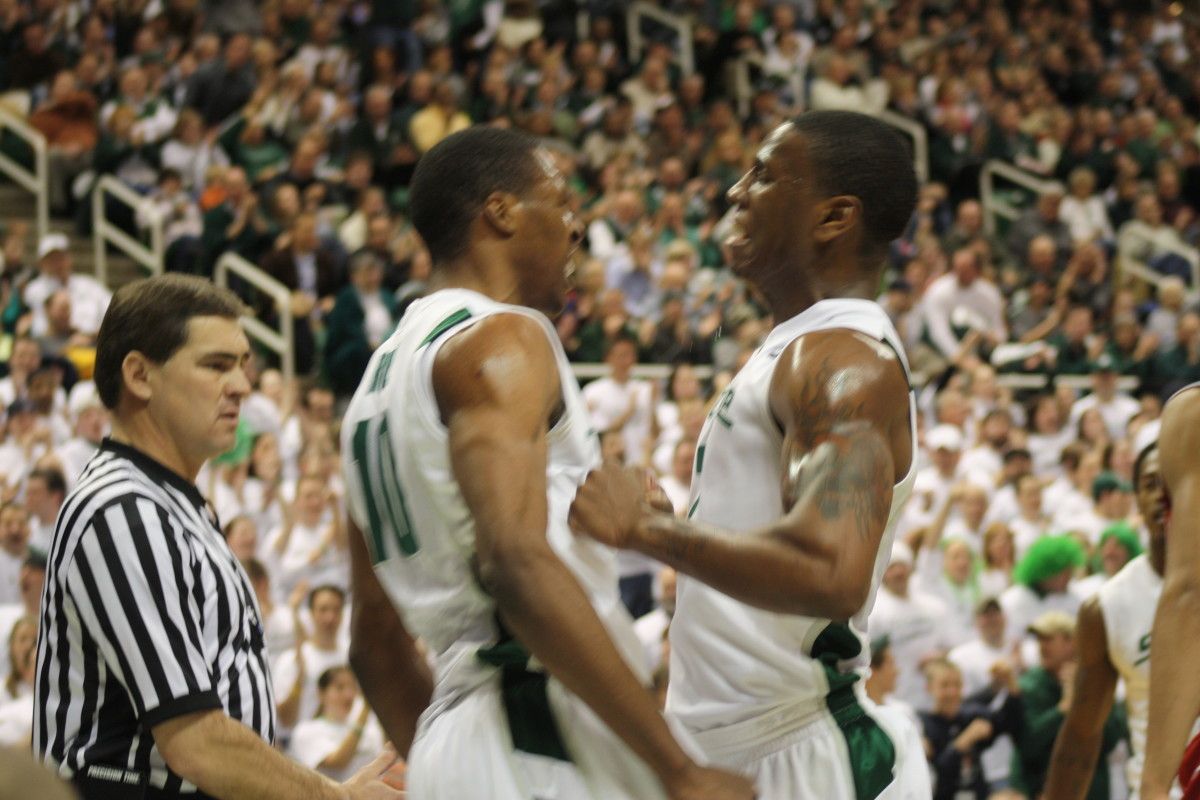 It wasn't pretty, but the Spartans toughness got them their second Big Ten win of the season. Photo courtesy of Mark Boomgaard.