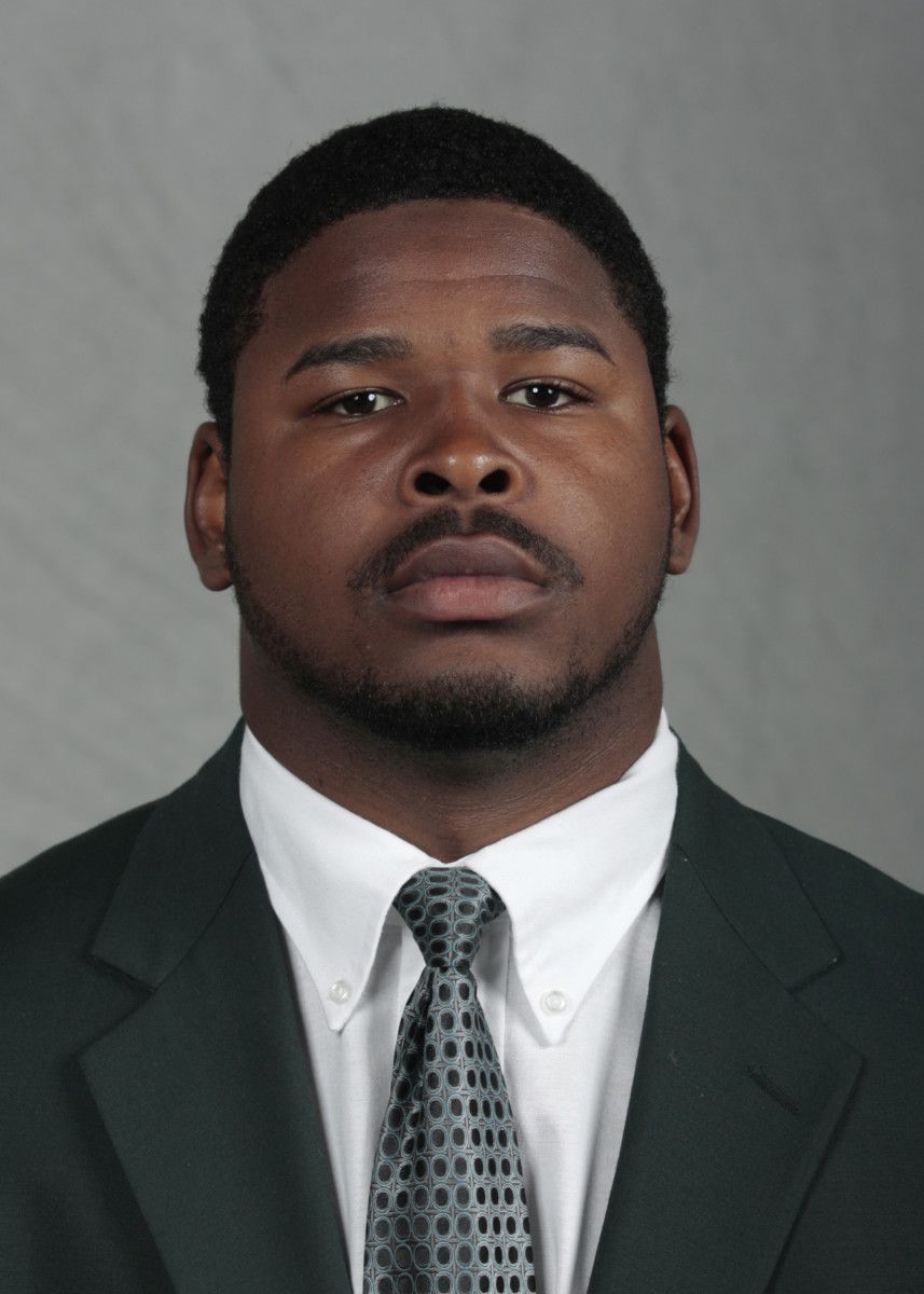 Strayhorn is a walk on who gets respectable reps at a Big Ten institution. Liked and respected, this young man has heart and character. Photo courtesy of MSU SID.