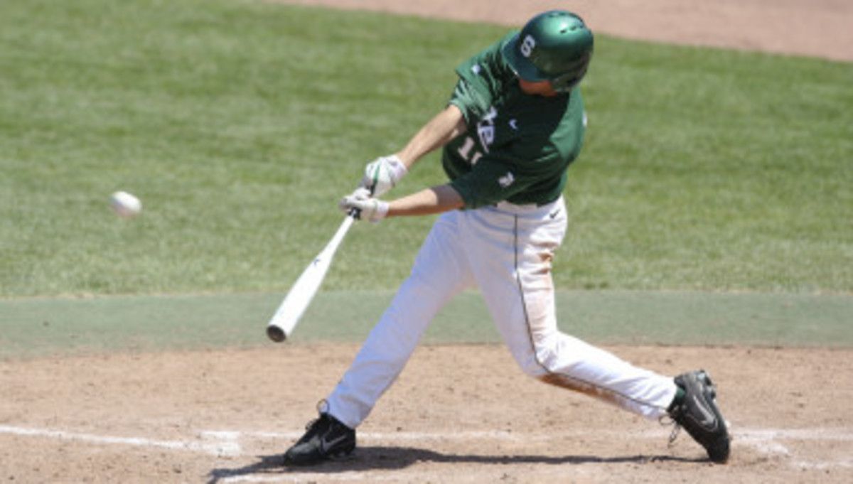Eli Boike goes 3-for-5 in the loss. Photo courtesy of MSU SID.