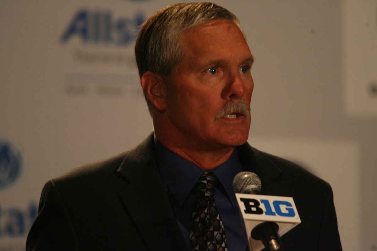 Purdue head coach Danny Hope at the Big Ten media days.  Photo courtesy of Bill Marklevits.