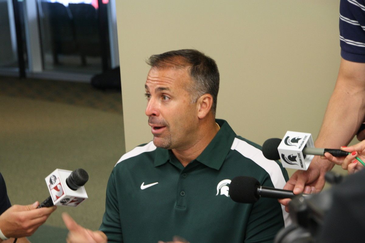 Pat Narduzzi for the first time since he came to MSU has a lot to smile about with his Spartan defense.