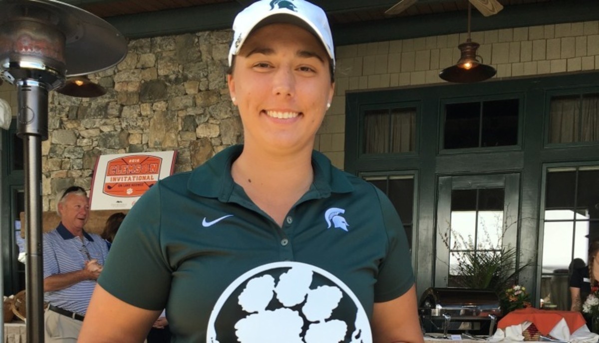 Katie Sharp MSU women's golf 2016.  Photo courtesy of MSU SID.