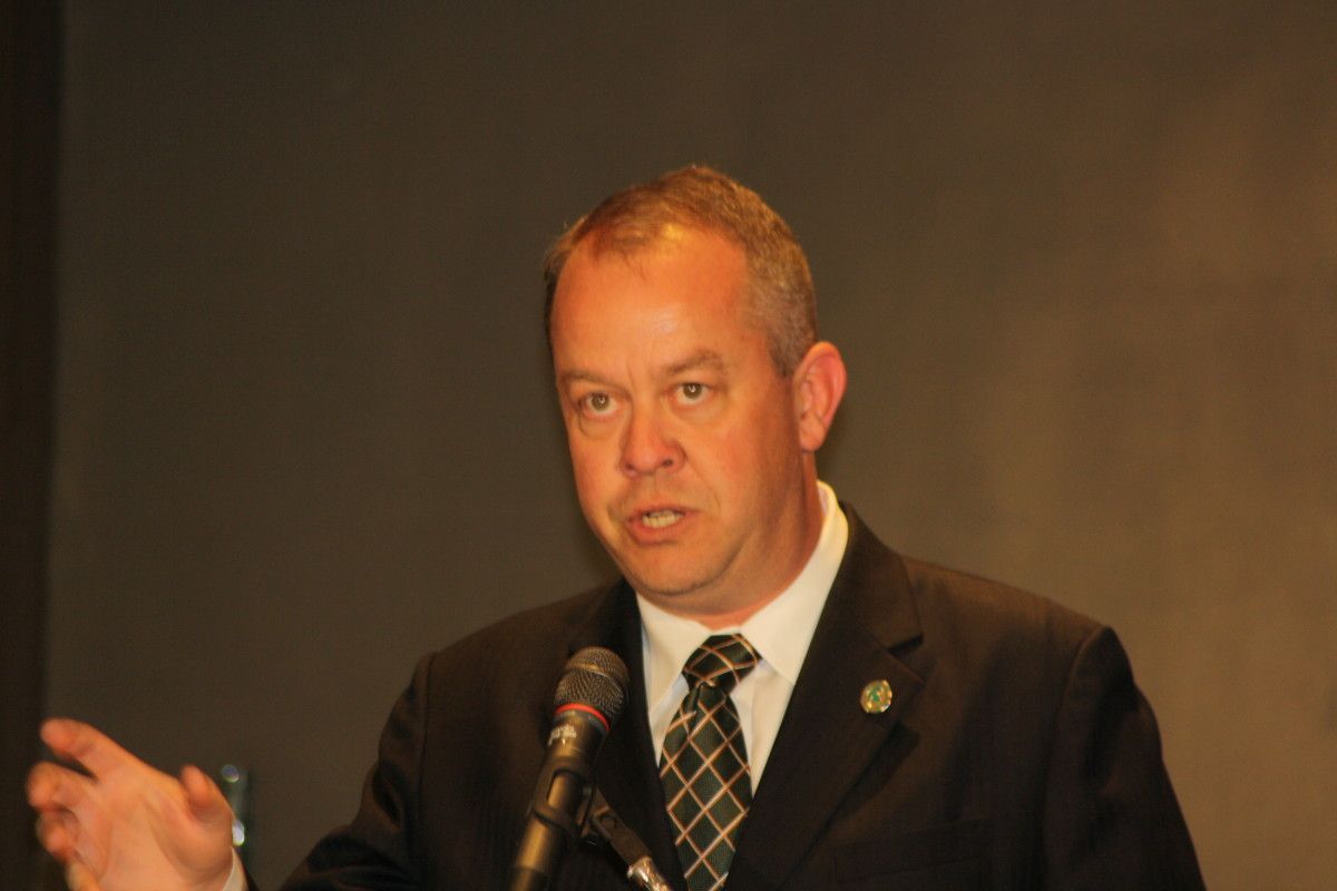 Mark Hollis once again tries to expand and engage the Spartan Nation.  Photo courtesy of Troy Benoit.