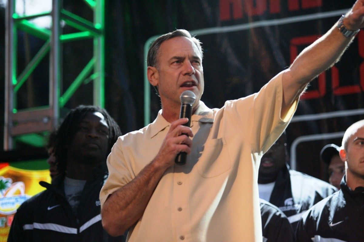 Mark Dantonio has done a terrific job bringing Spartan Football back. Photo courtesy of Bill Marklevits.