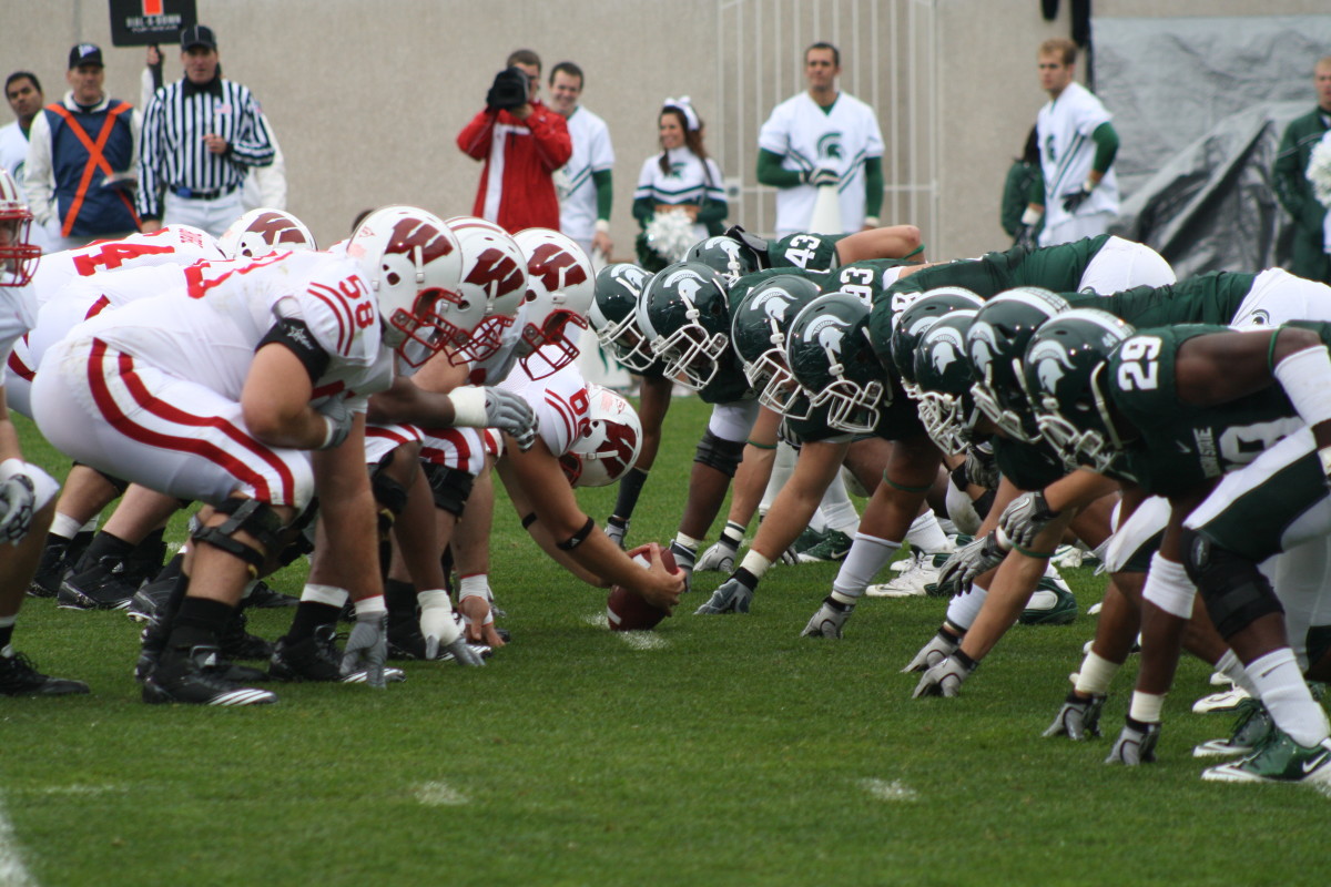 The Spartans took it to the Badgers and beat them at their own game.  Photo courtesy of Mark Boomgaard.