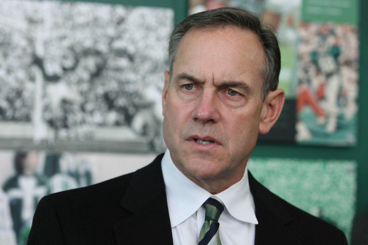 Coach Dantonio continues to assemble depth at MSU. Photo courtesy of Bill Marklevits.