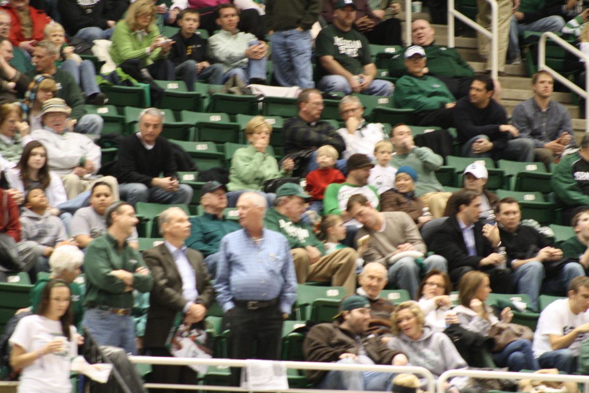 Empty seats like the ones seen here against Iowa earlier this year, certainly add to the frustration level of Izzo. Photo courtesy of Mark Boomgaard.