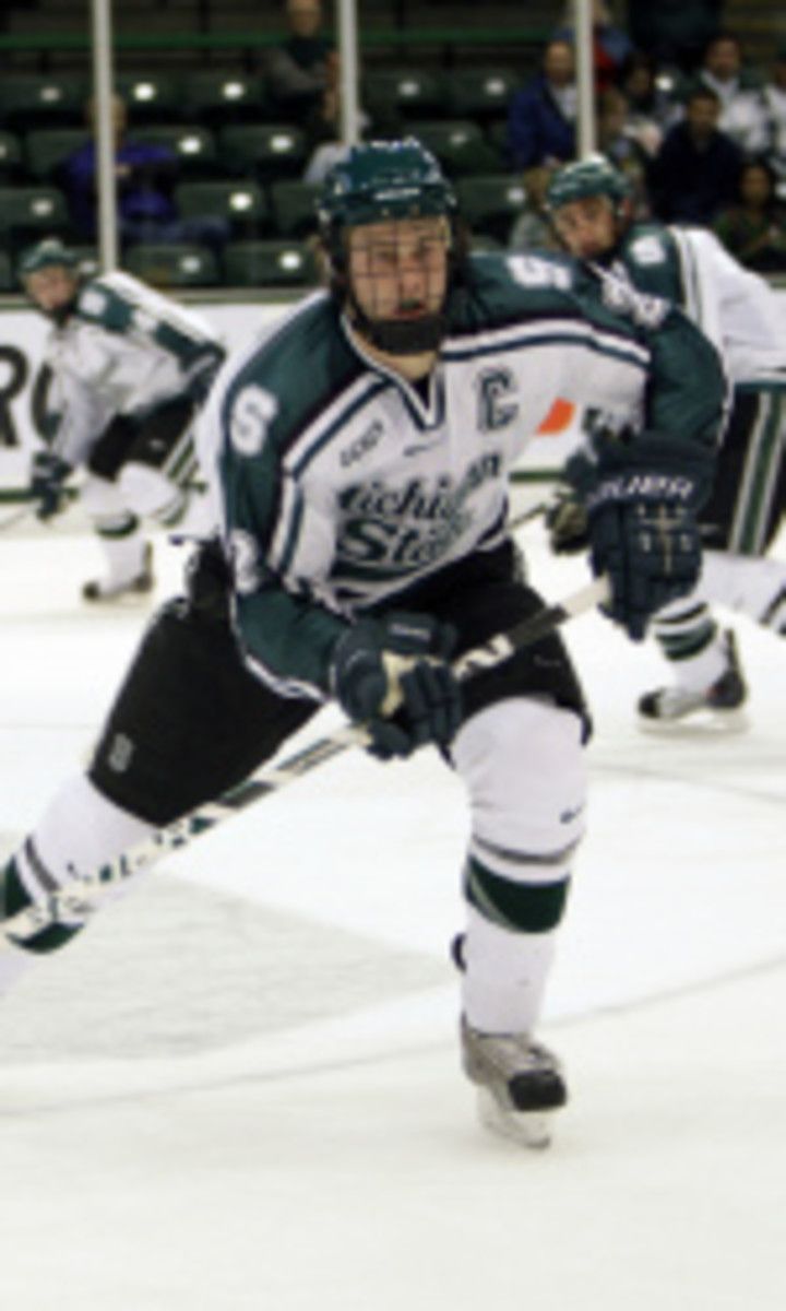 Petry left MSU early to play pro hockey. Photo courtesy of the MSU SID.
