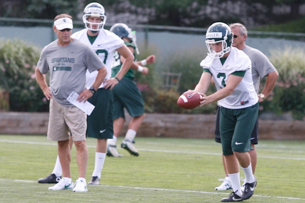 Mark Dantonio has to be happy with a defense that is farther along than a very potent offense. Photo courtesy of Starr Portice.