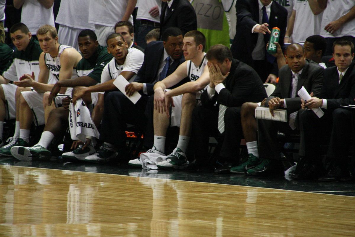 It was a long miserable day for the Spartan Nation today! Photo courtesy of Mark Boomgaard.