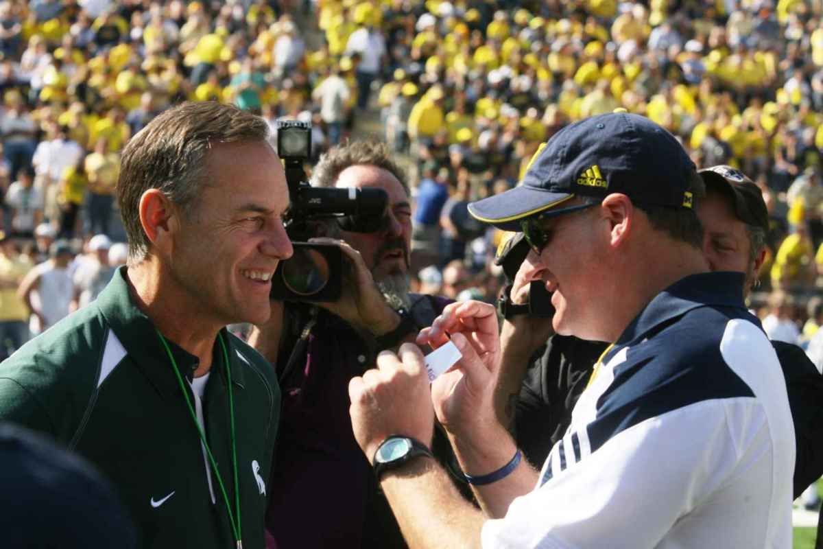 Dantonio has the upper hand in the State and it looks like possibly the Big Ten.  Photo courtesy of Bill Marklevits.