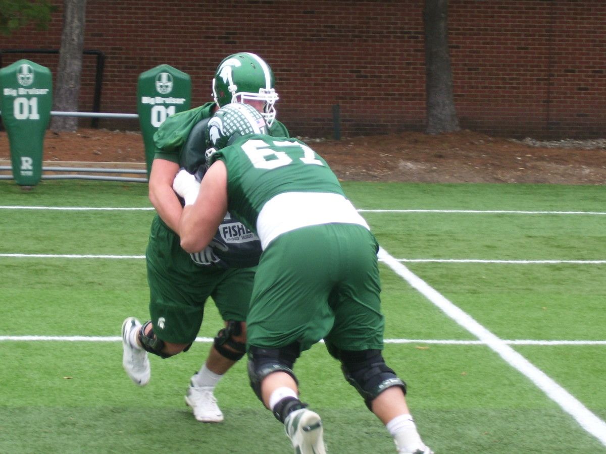The Spartan offensive line remains under the microscope this spring.