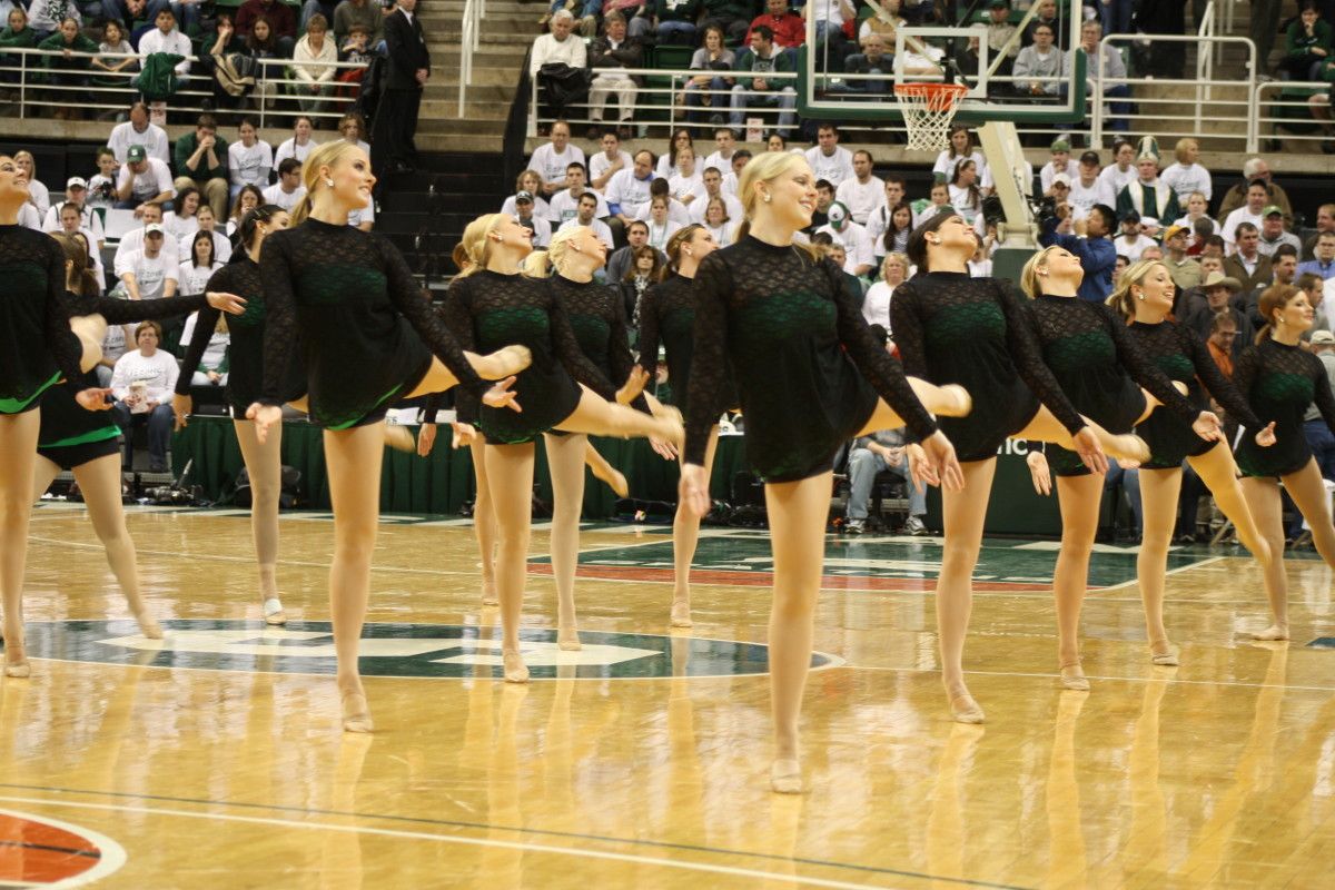 Not sure we want to see the Spartan Nation writing staff dancing like these ladies, but we can all agree that March is a time to celebrate Spartan Basketball. Photo courtesy of Mark Boomgaard.