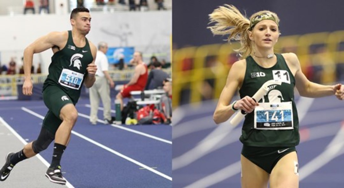 Michigan State track & field athletes Nick Guerrant and Annie Fuller  PHOTO:  MSU SID
