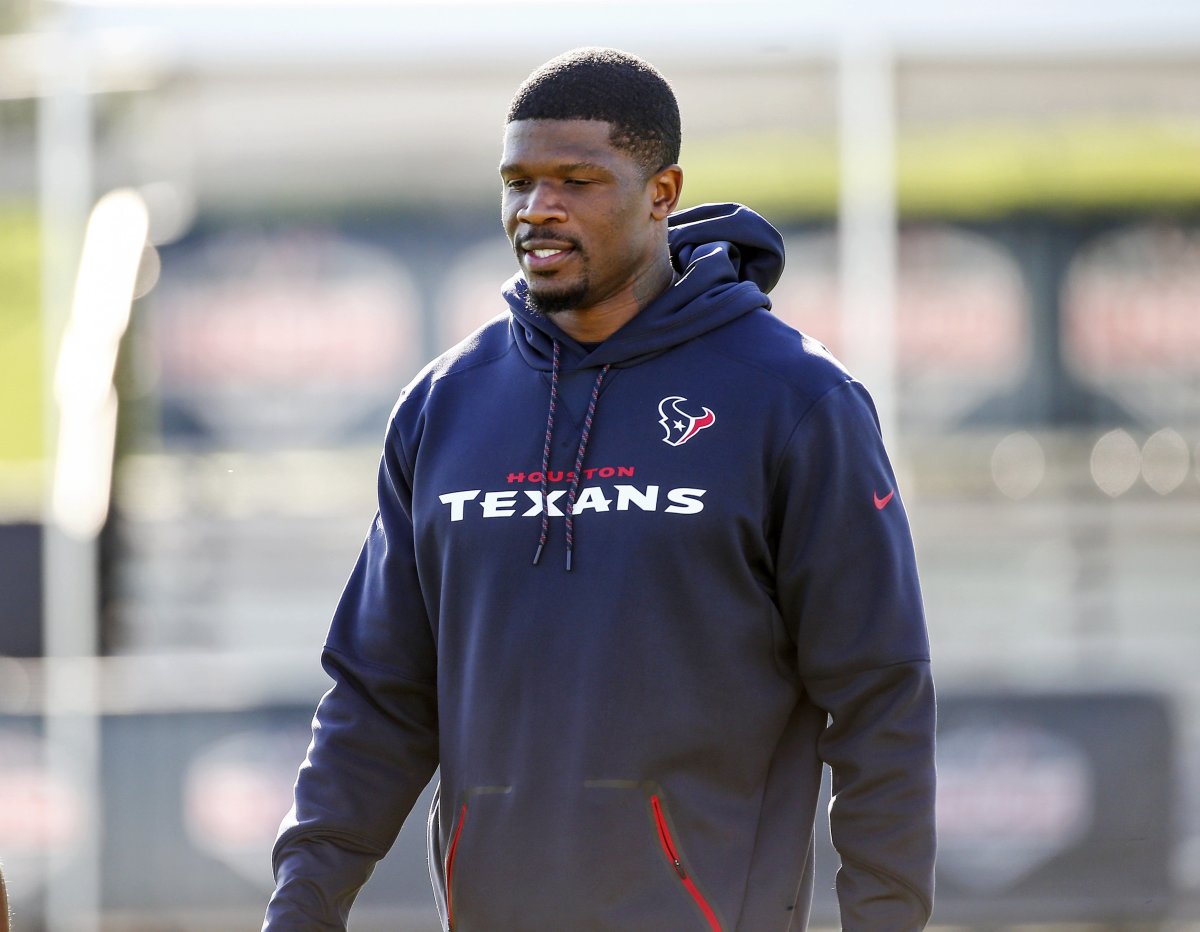 Former Texans wide receiver Andre Johnson works as a special advisor to the head coach during Houston’s 2019 training camp.