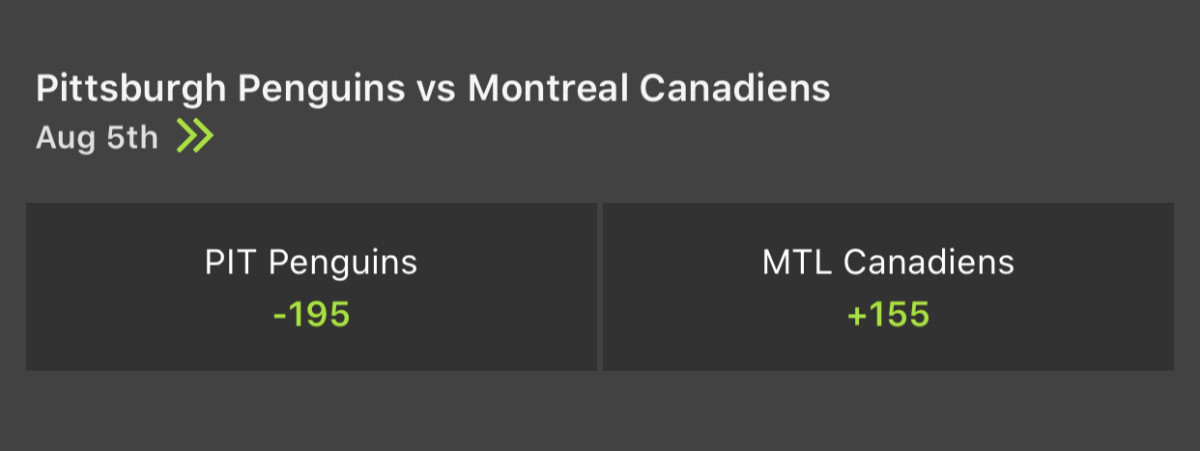 Odds via DraftKings Sportsbook