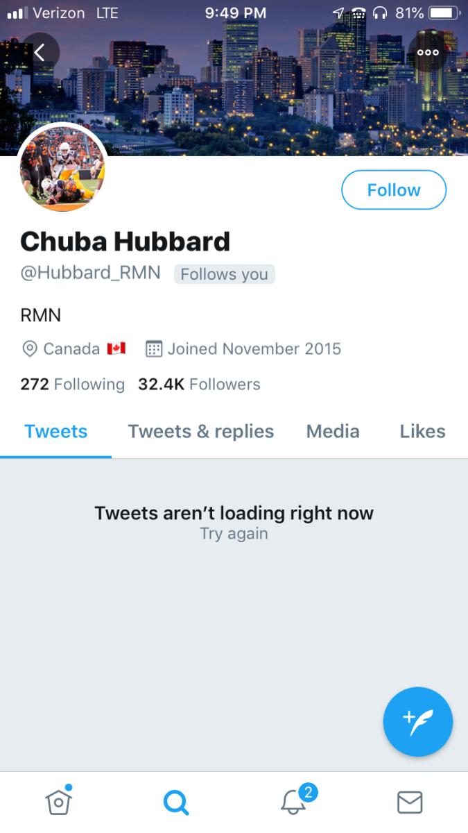 Chuba Hubbard's Twitter account is dysfunctional after the day's activities on Monday, July 20. 