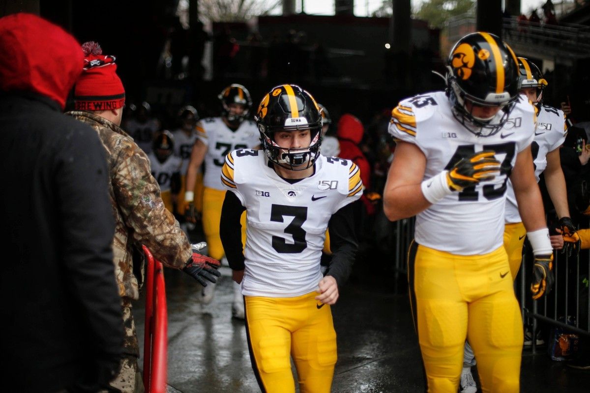 Iowa's Keith Duncan (3) has been named to the watch list for the Lou Groza Award, given to the nation's top college football placekicker. (Bryon Houlgrave/Des Moines Register for USA Today Sports)