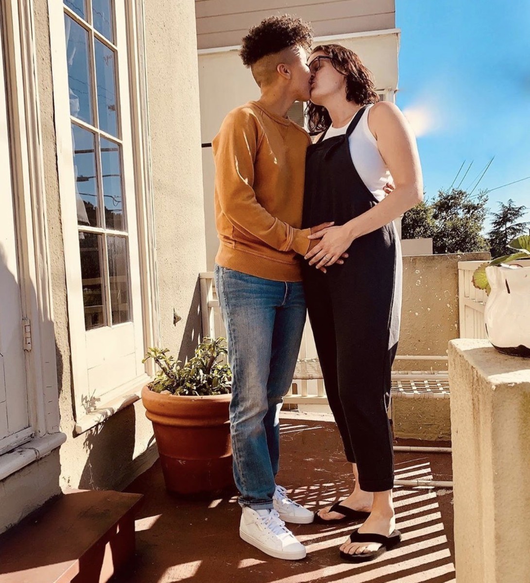 Layshia Clarendon and her pregnant wife Jessica