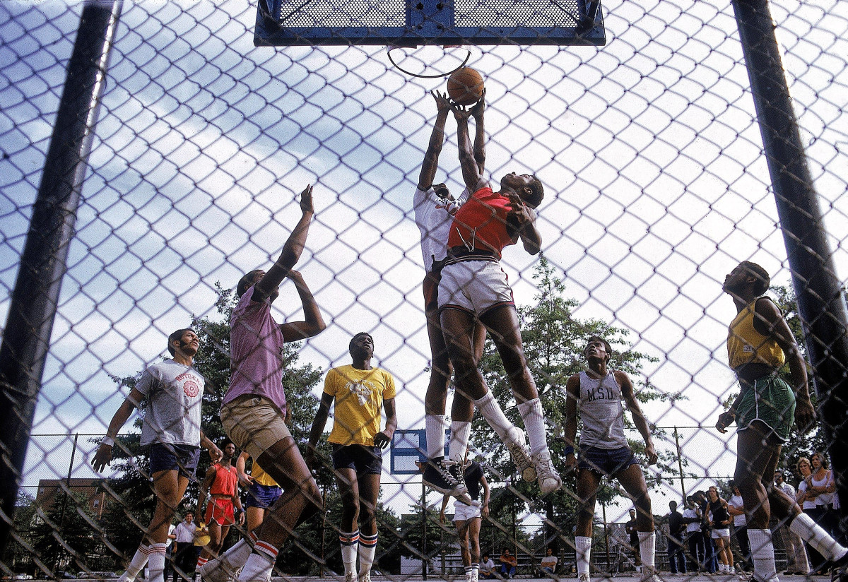 Williams (in red) was back at Foster Park in Brooklyn after his freshman season at Austin Peay.