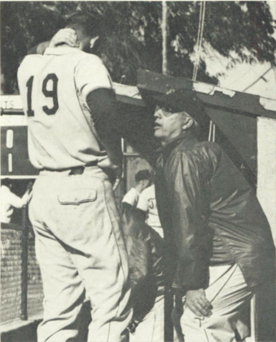 USC second baseman Mike Gillespie with Rod Dedeaux in 1962.