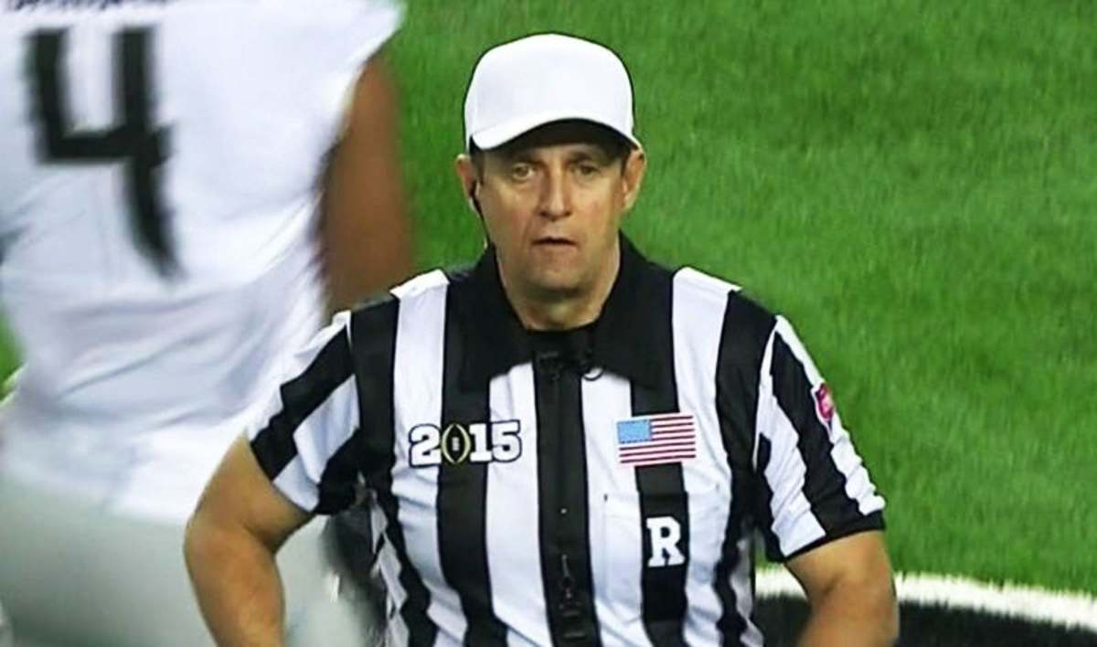 Greg Burks finished his officiating career working the CFP Championship game between Ohio State and Oregon.