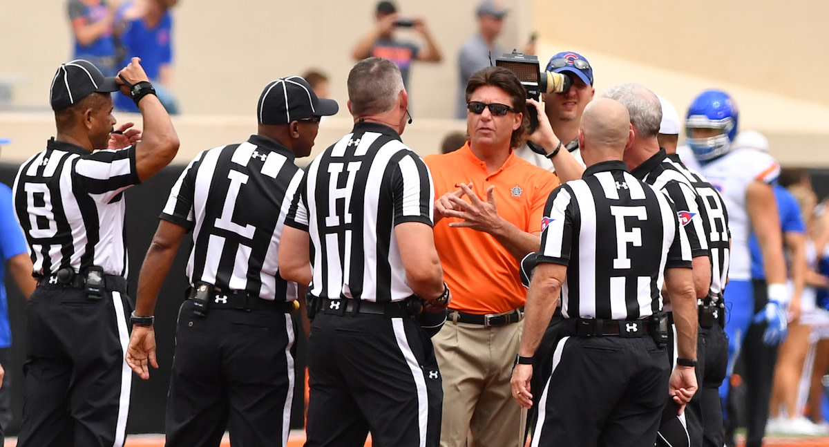 Mike Gundy has generally had a good relationship with officials, but every once in awhile he can be explosive.