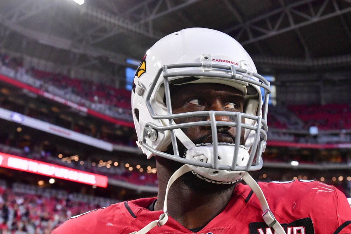 Arizona Cardinals linebacker Chandler Jones (55) looks on during the second half against the Los Angeles Rams at State Farm Stadium.