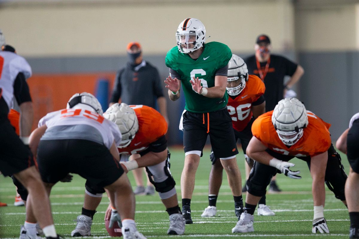 Junior college transfer quarterback Ethan Bullock got some quality reps on Friday.