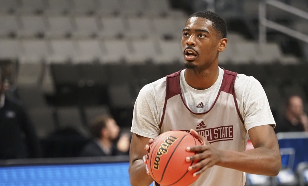 Former Mississippi State center Aric Holman during practice before the first round of the 2019 NCAA Tournament at SAP Center.