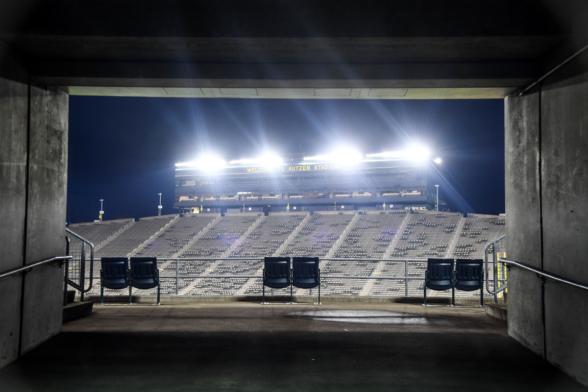 An empty Autzen Stadium in Eugene, Oregon