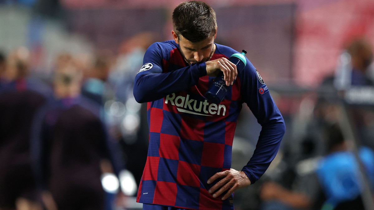 Gerard Pique and Barcelona crash out of Champions League