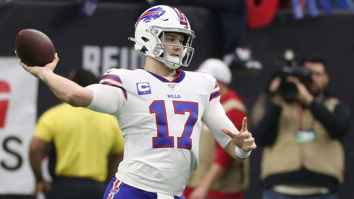 Josh Allen throws a pass for the Bills