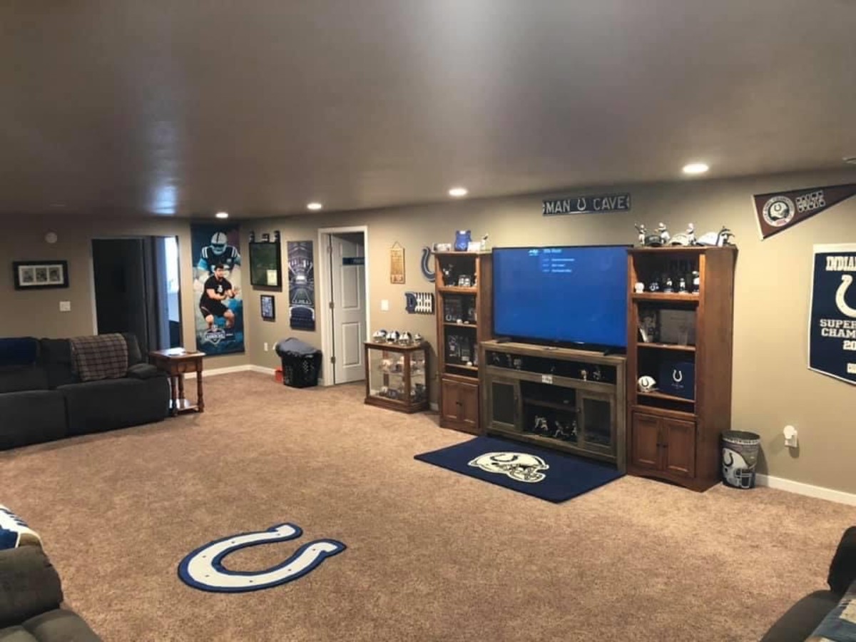 The Colts Man Cave of fan Jason F. Kunze, of Fargo, N.D. He shares his team takes in the latest ColtsSpeak conversation.