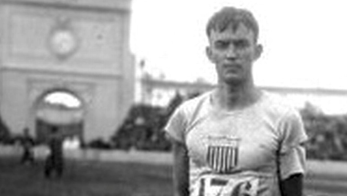 Brutus Hamilton as a 20-year-old decathlete at the 1920 Antwerp Olympics