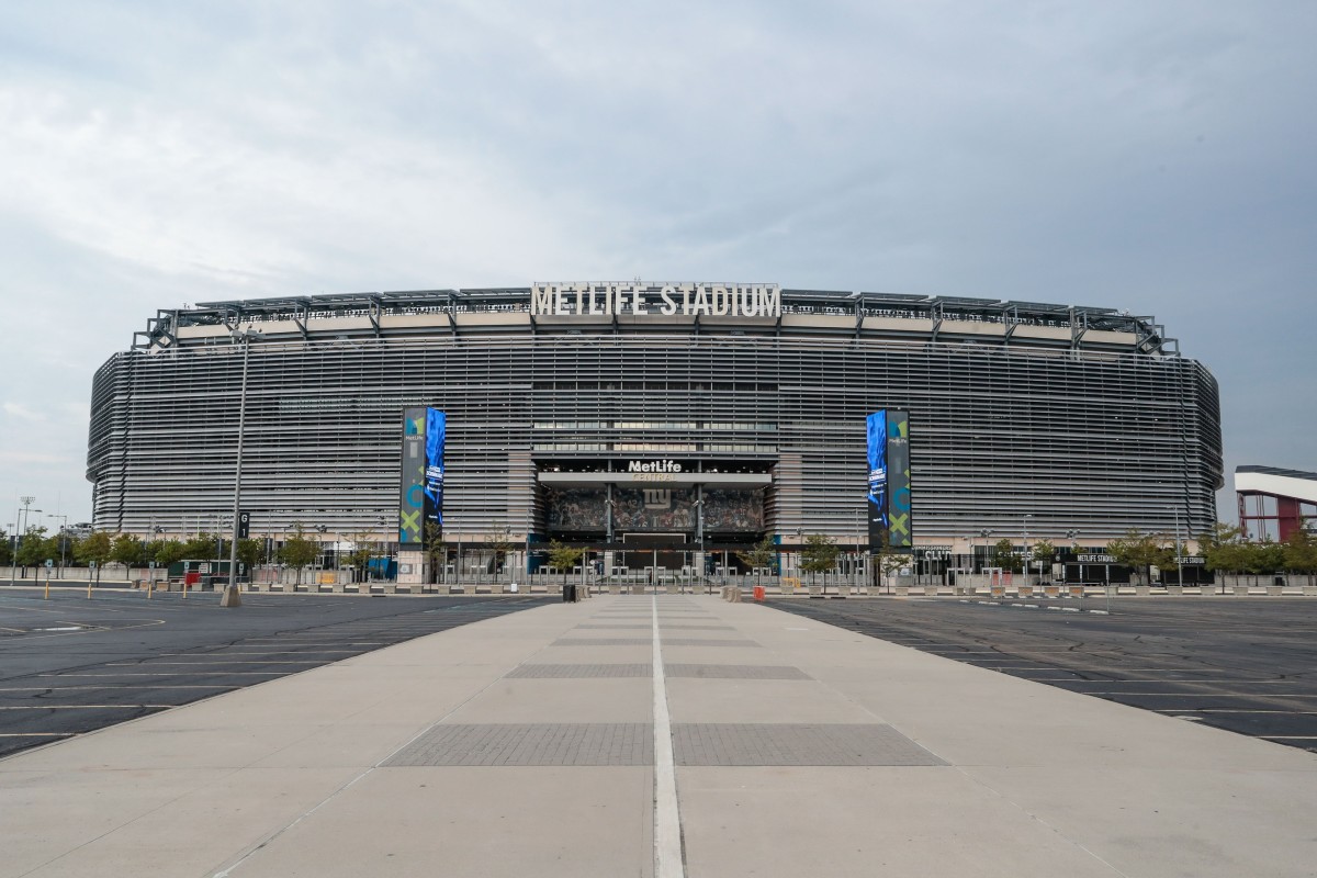 Aug 28, 2020; East Rutherford, New Jersey, USA; A general view of MetLife Stadium before the New York Giants Blue-White Scrimmage.