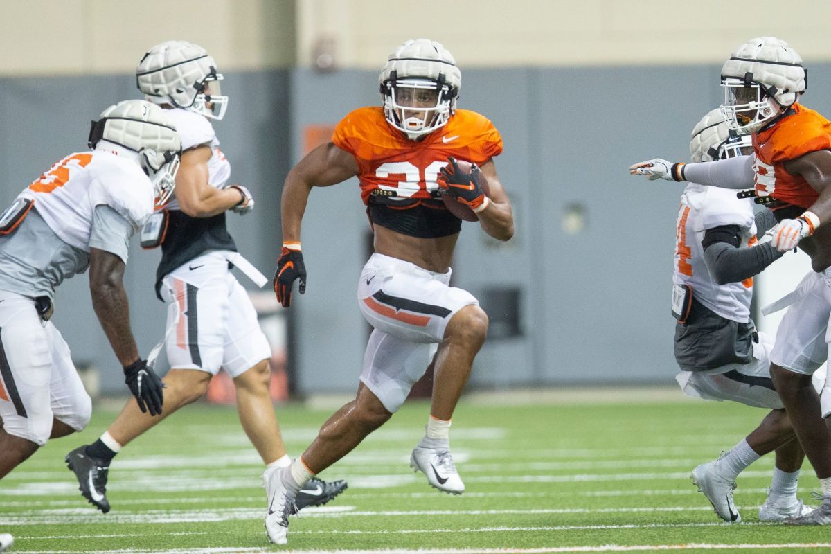 Chuba Hubbard doesn't need a ton of space, but his offensive line makes it easier.