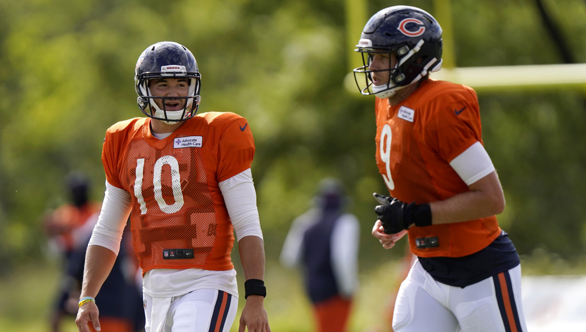 Newcomer Foles (right) appears to have the upper hand on Trubisky.