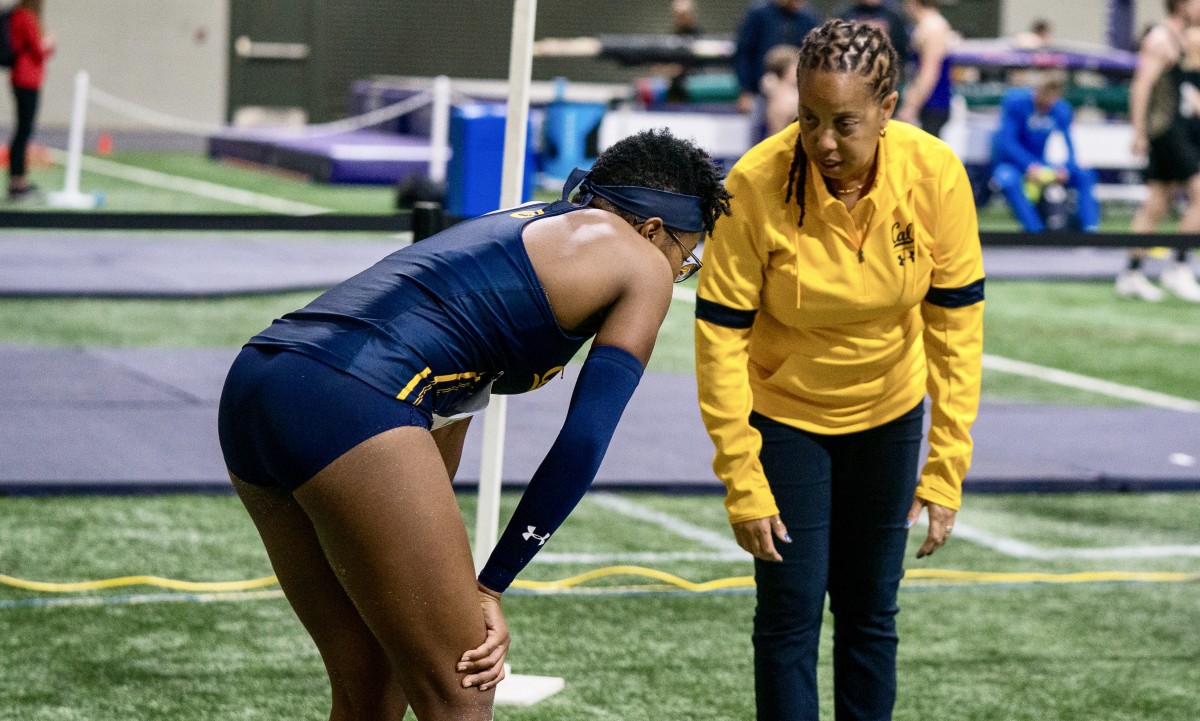 Cal coach Robyne Johnson, right, was hired in Berkeley in June 2019