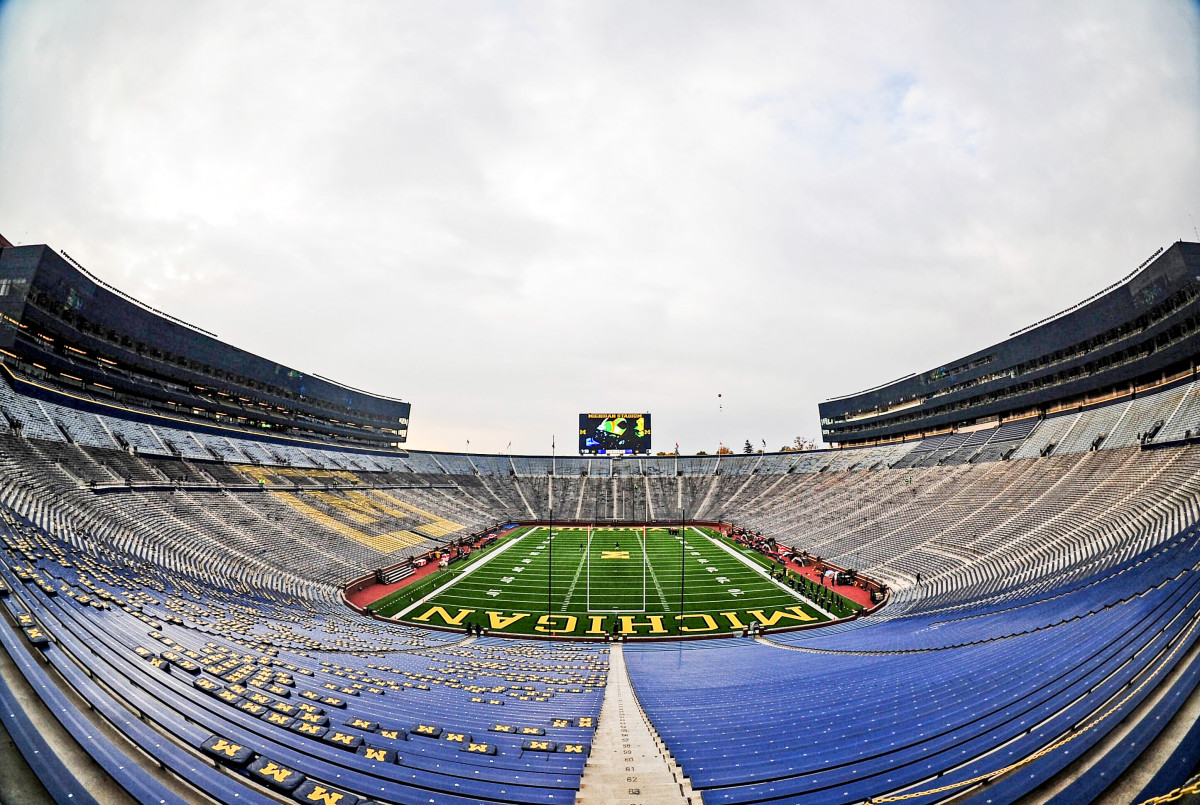 Michigan Stadium sits empty