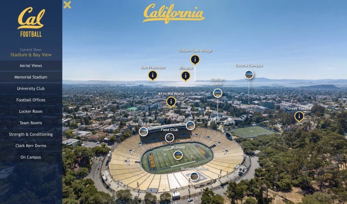 Cal has created an interactive video that gives recruits and their parents a virtual tour of football facilities and the Berkeley campus